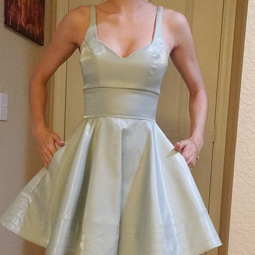 Seafoam green metallic Dress - Picture 4 of 6